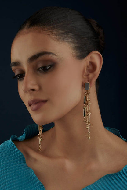 Mirror Brick Qabeela Earrings 