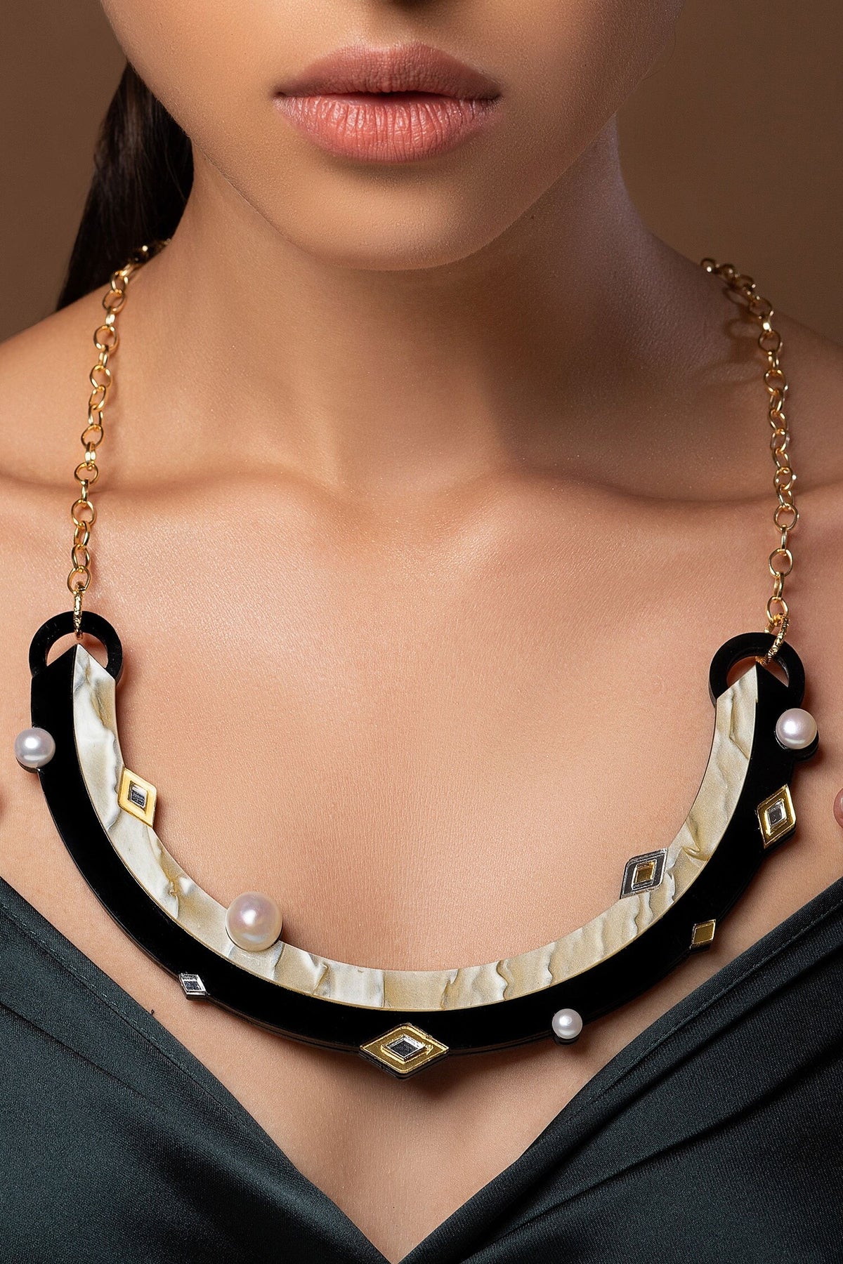 Yin Yan Pearl Statement Necklace 