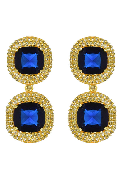Tiered Stone Studded Drop Earrings 