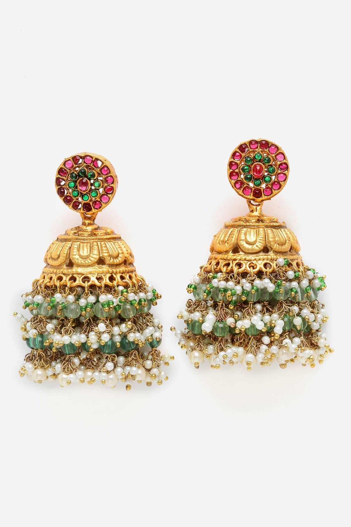 Bead Drop Layered Jhumkis 