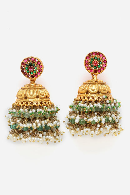 Bead Drop Layered Jhumkis 