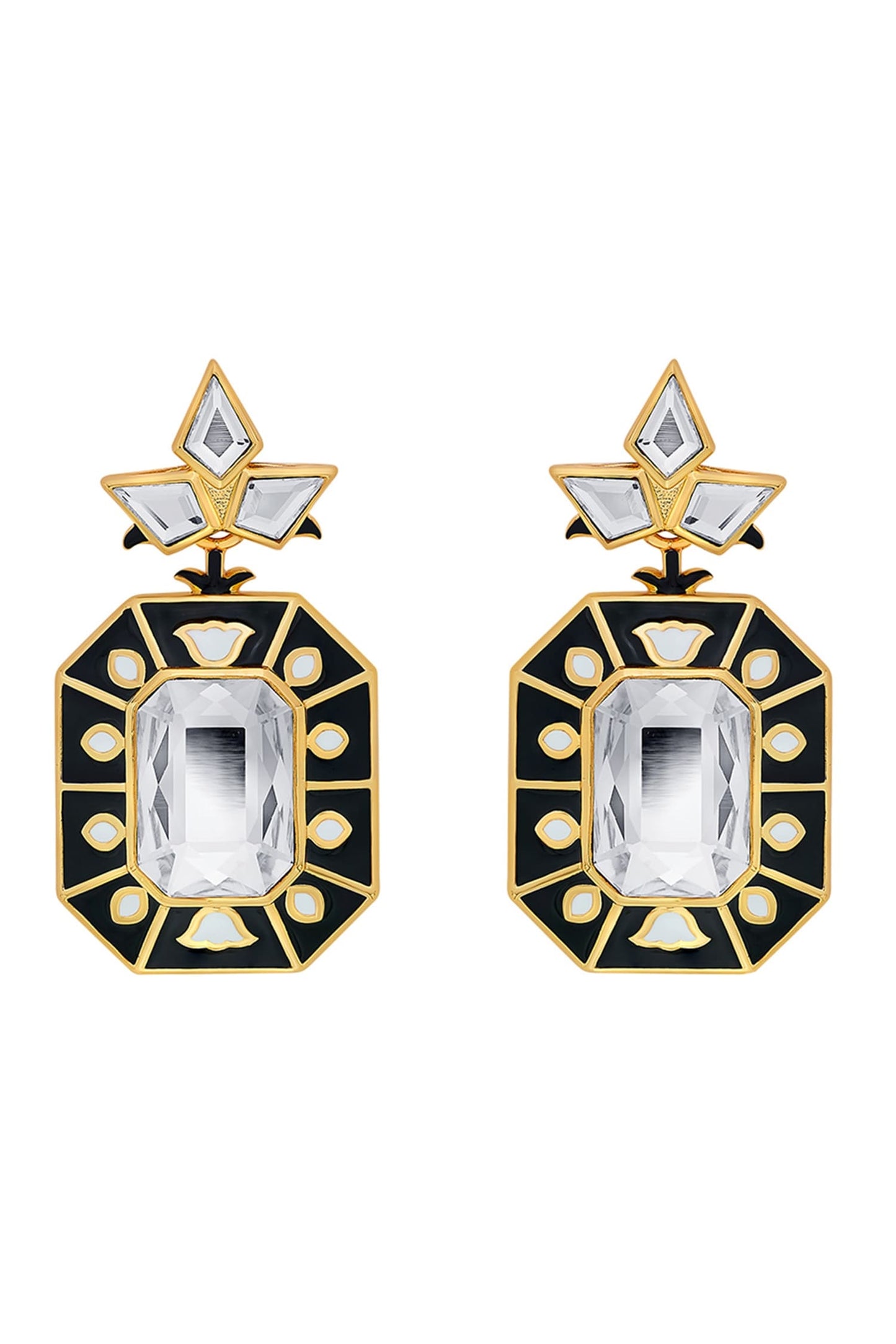 Blaze Crystal Enamelled Earrings 