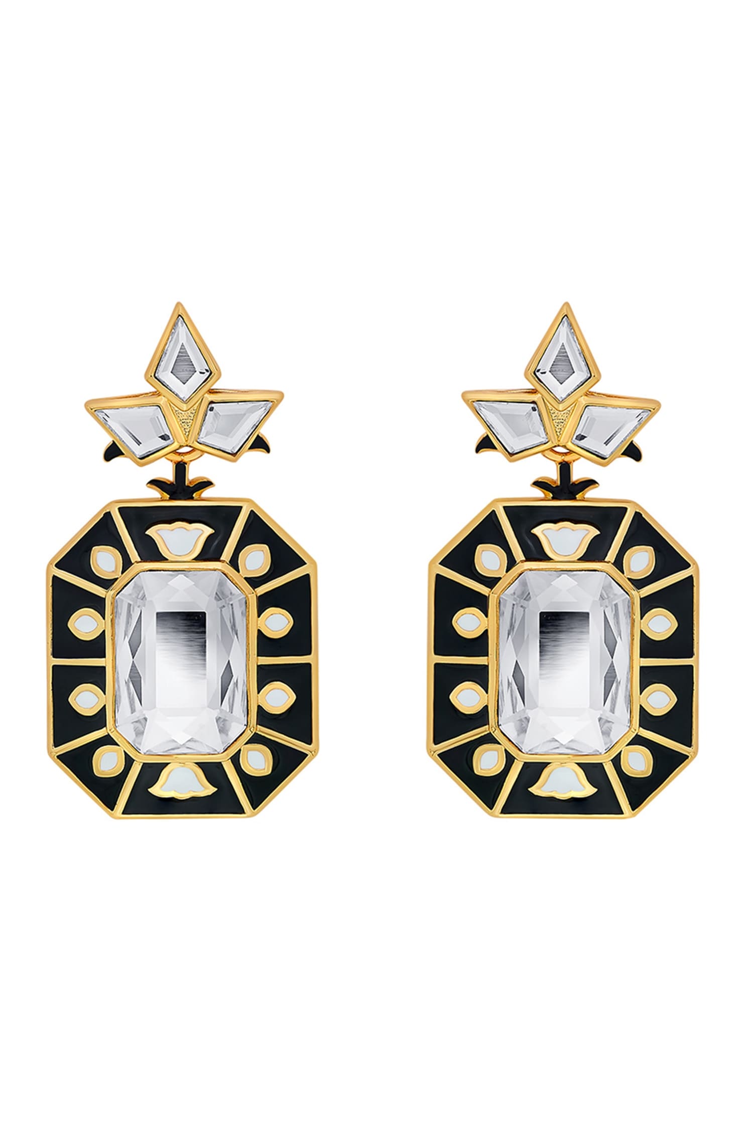 Blaze Crystal Enamelled Earrings 