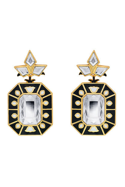 Blaze Crystal Enamelled Earrings 