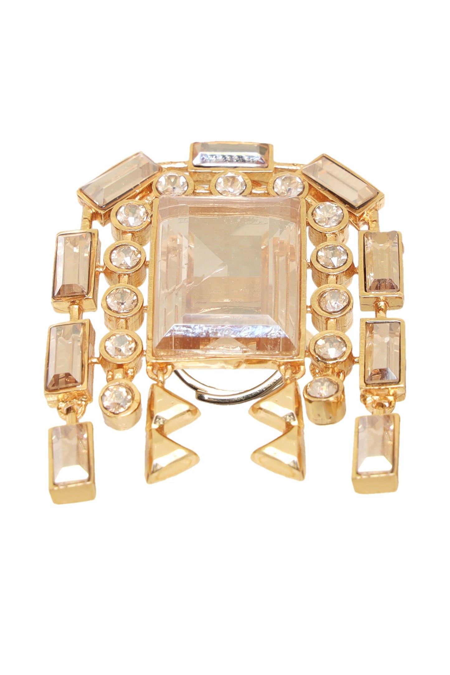 Chain Link Hanging Embellished Ring 