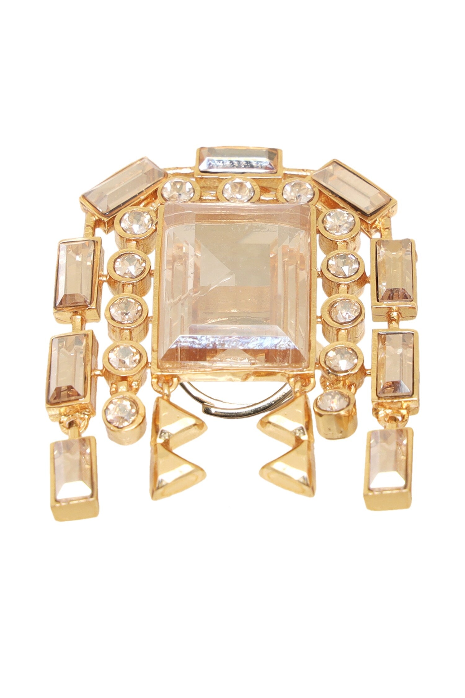 Chain Link Hanging Embellished Ring 