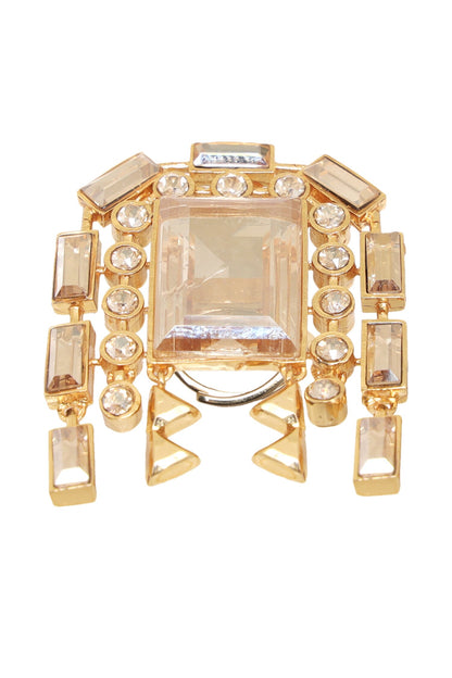 Chain Link Hanging Embellished Ring 