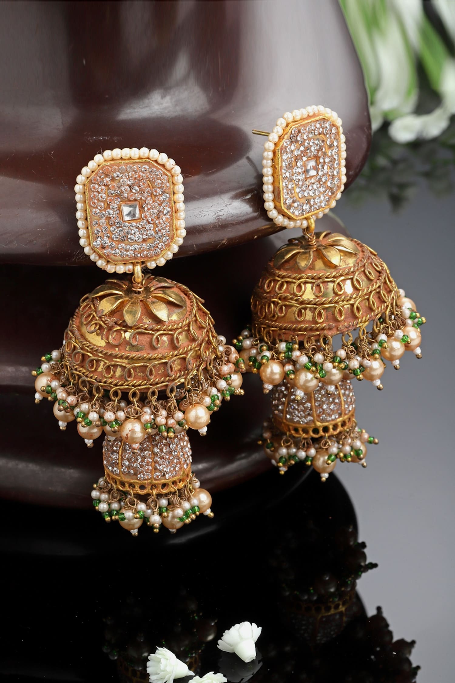 Embellished Layered Jhumkis 