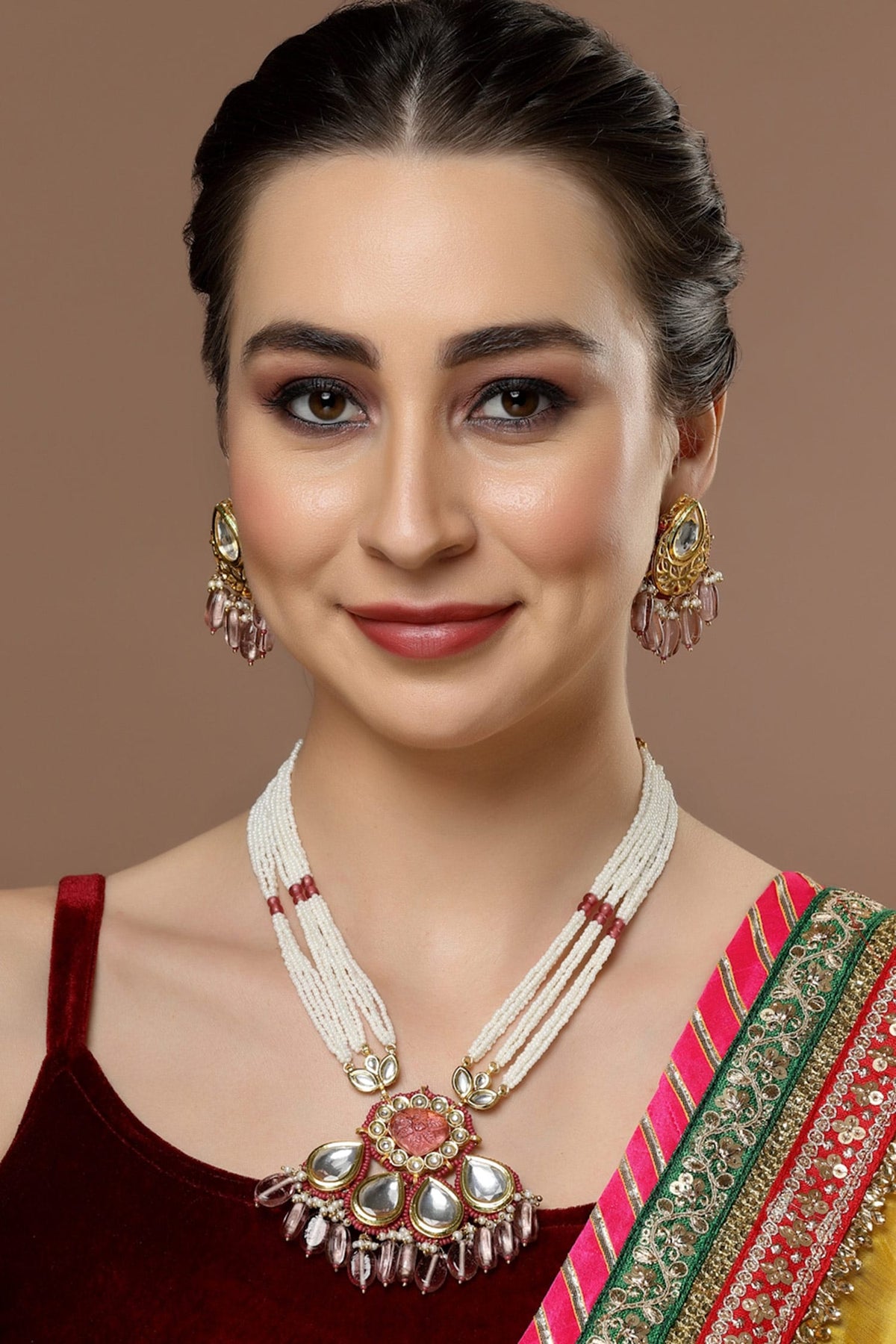 Tear Drop Shaped Pendant Necklace Set 