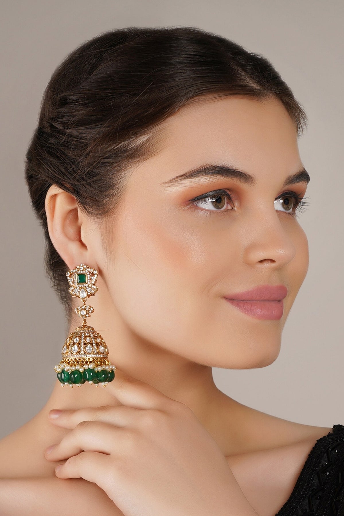 Kundan Embellished Jhumkas 