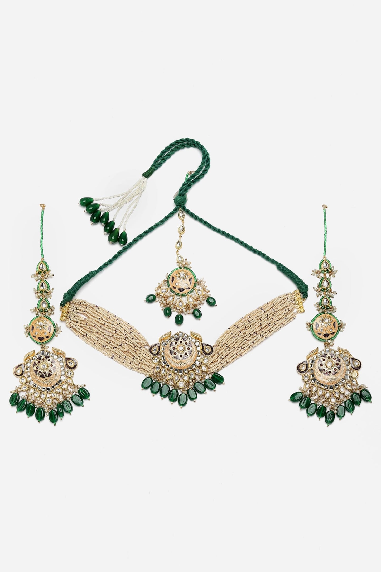 Multi Layered Pearl Choker Set 