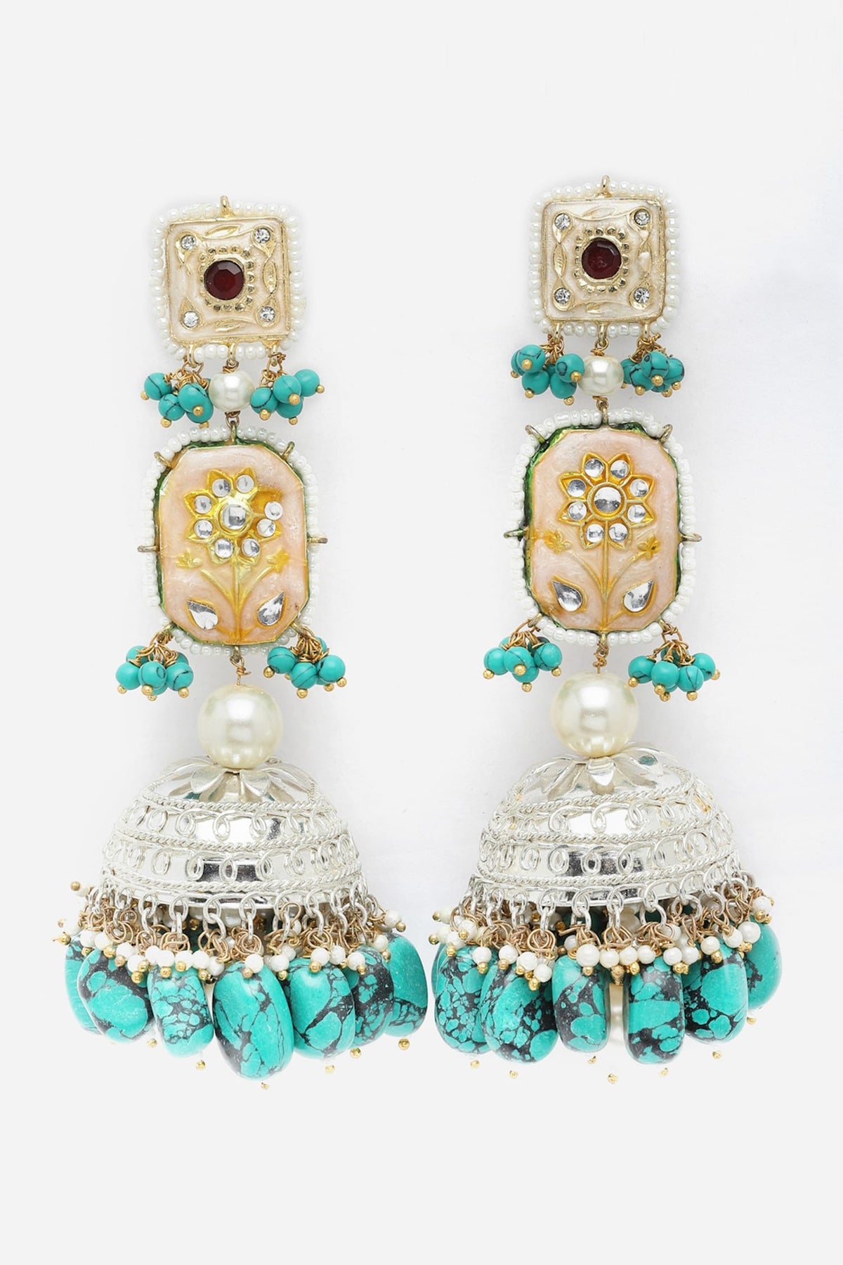 Stone Drop Jhumkis 