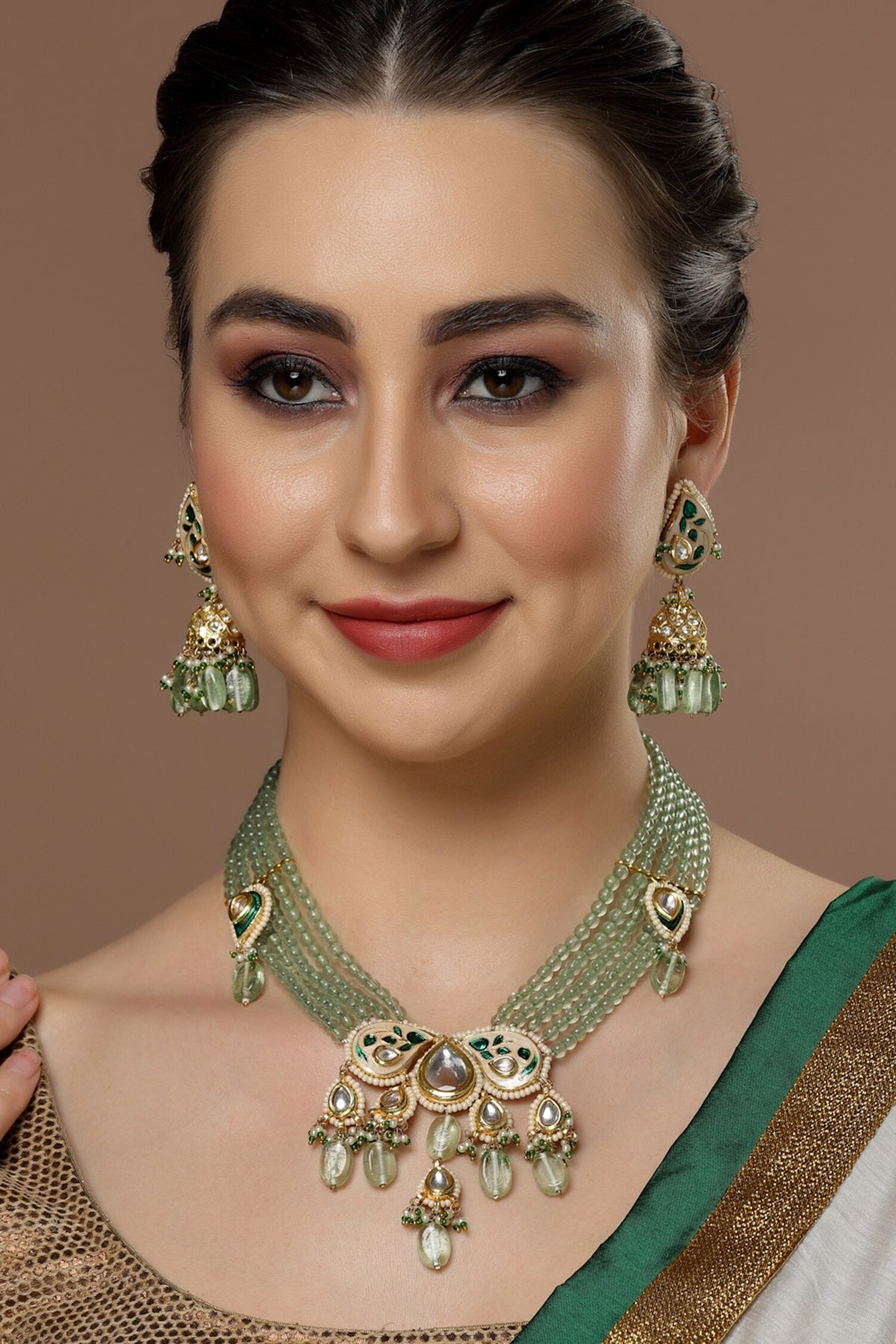Meenakari Paisley Embellished Jhumkas 