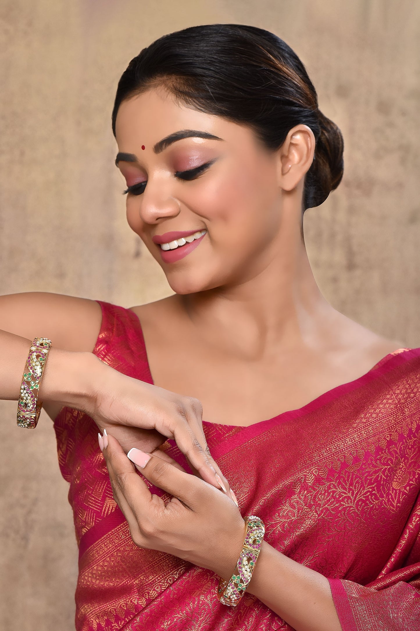 Kundan Jadau Bangles - Set of 2 