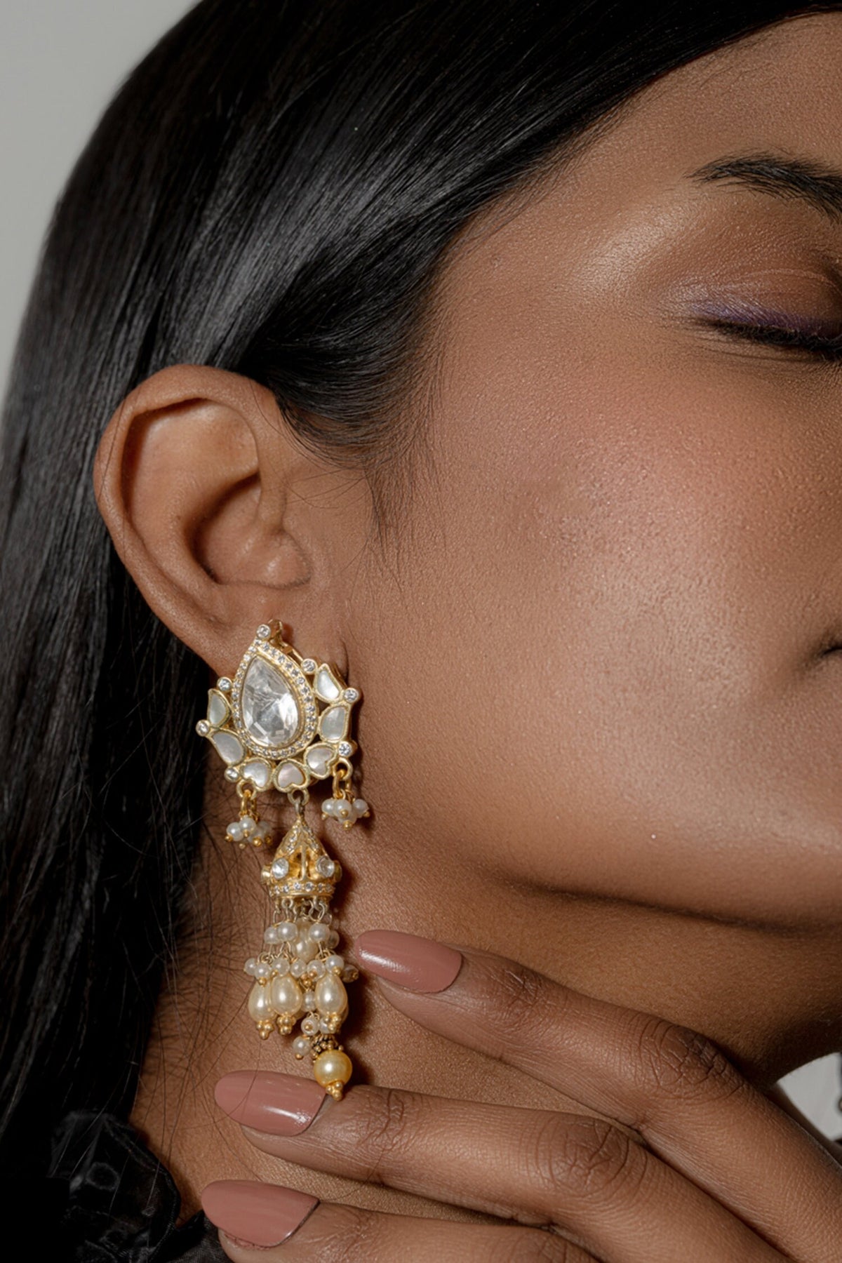 Polki Embellished Jhumkis 