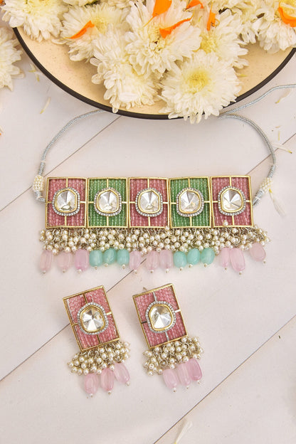 Multi-Bead Embellished Choker Set 