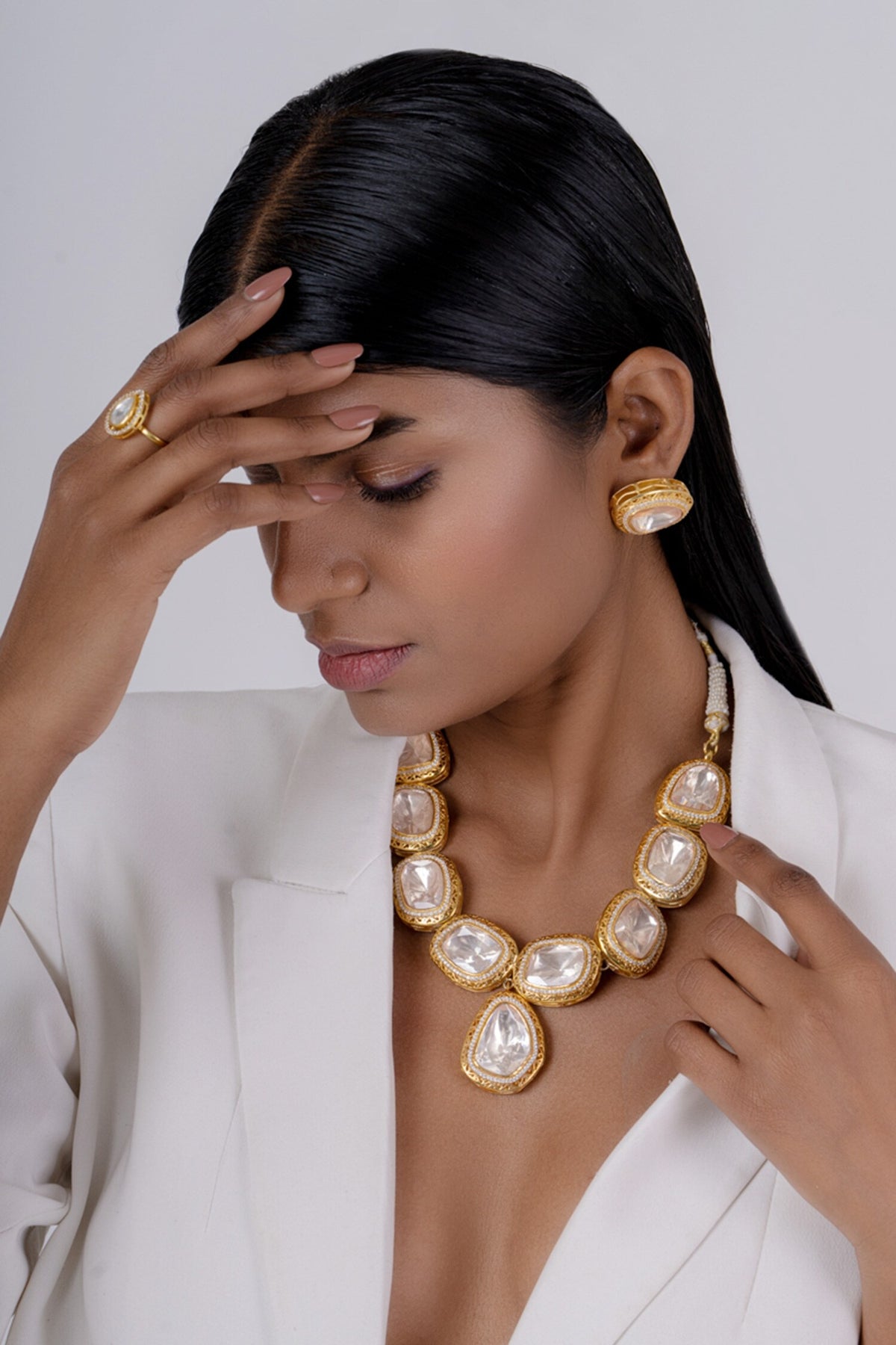 Geometric Shaped Necklace Set 