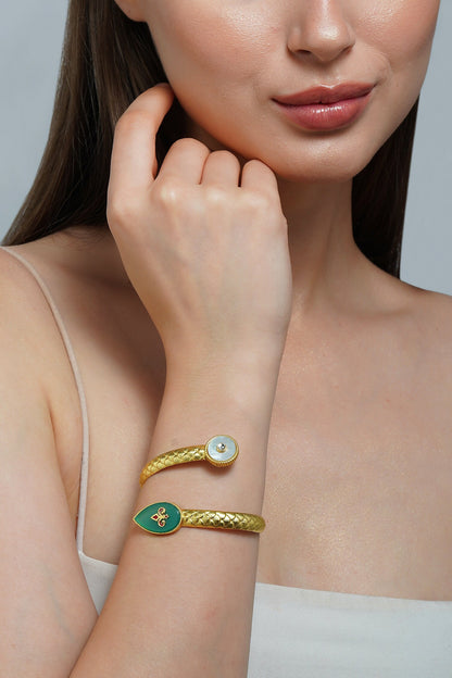 Onyx & Stone Embellished Bracelet 