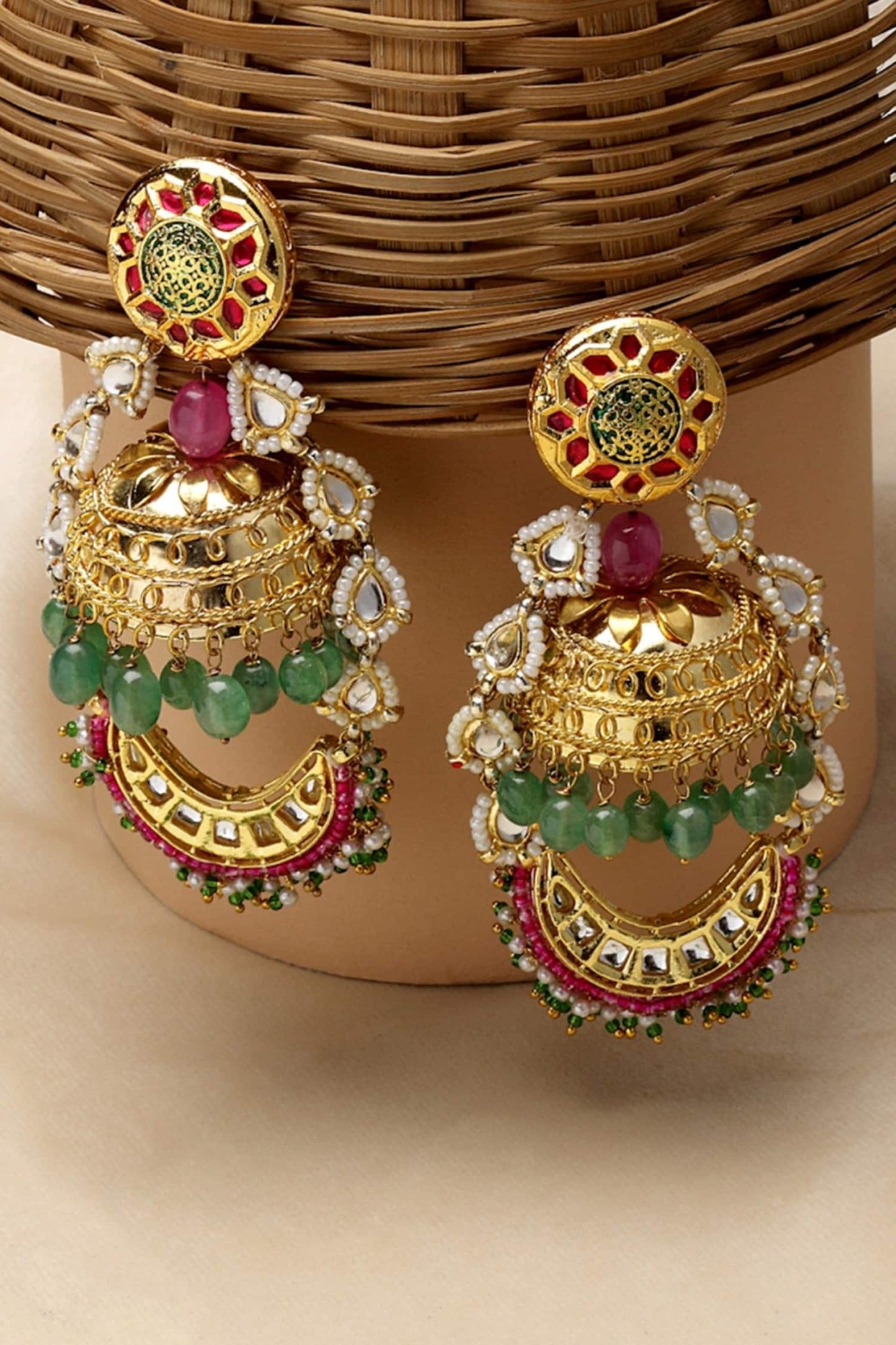 Stone Embellished Jhumkas 