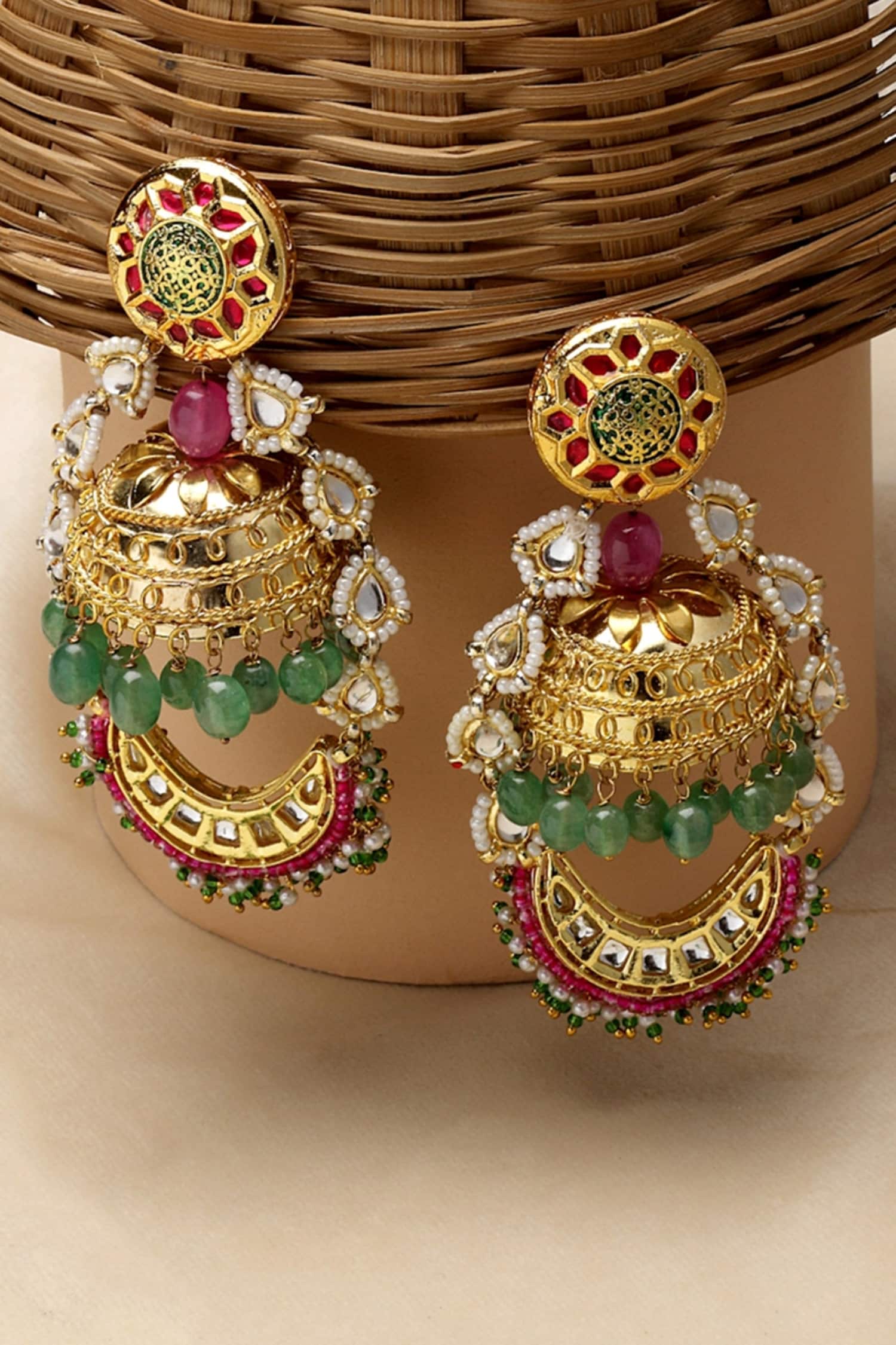 Stone Embellished Jhumkas 