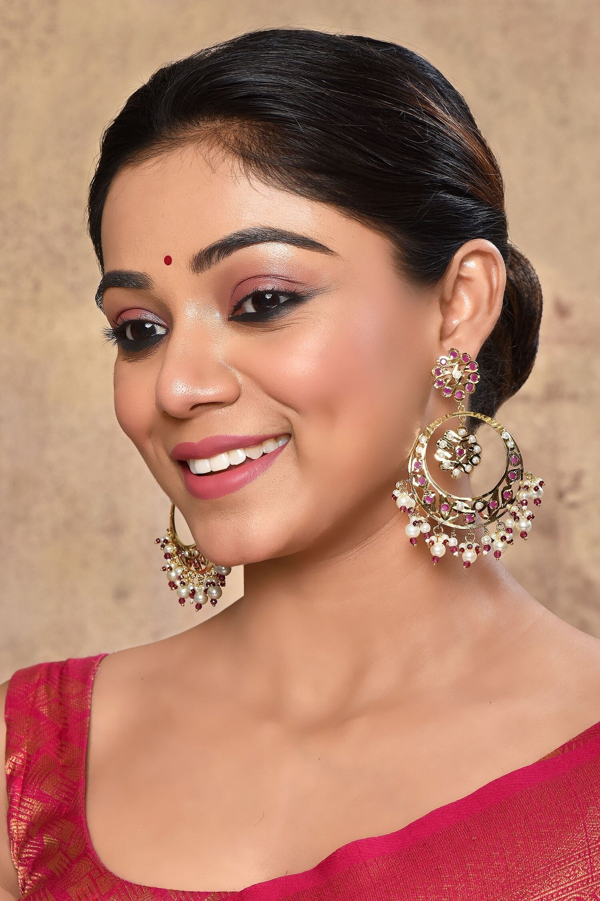 Jadau Stone & Pearl Chandbalis 