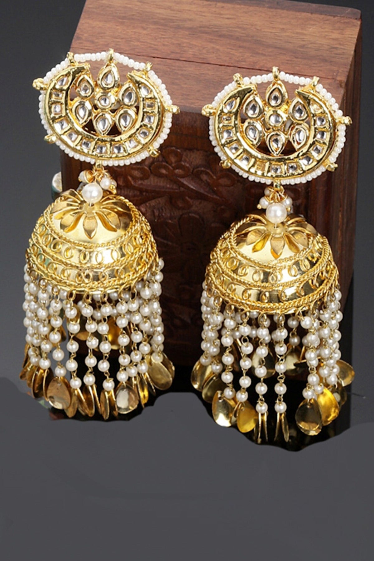 Pearl Embellished Long Jhumkas 