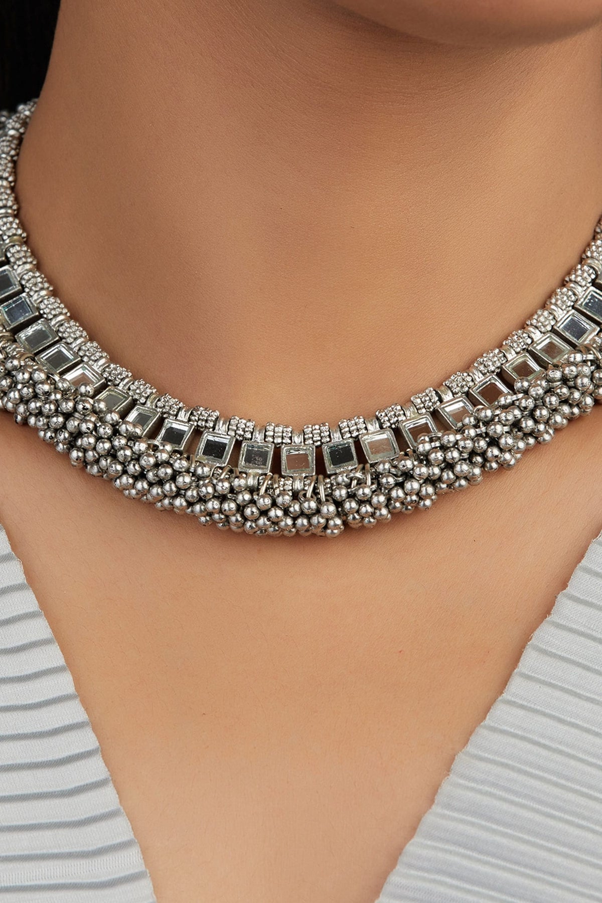 Falak Bajra Mirror Studded Choker 