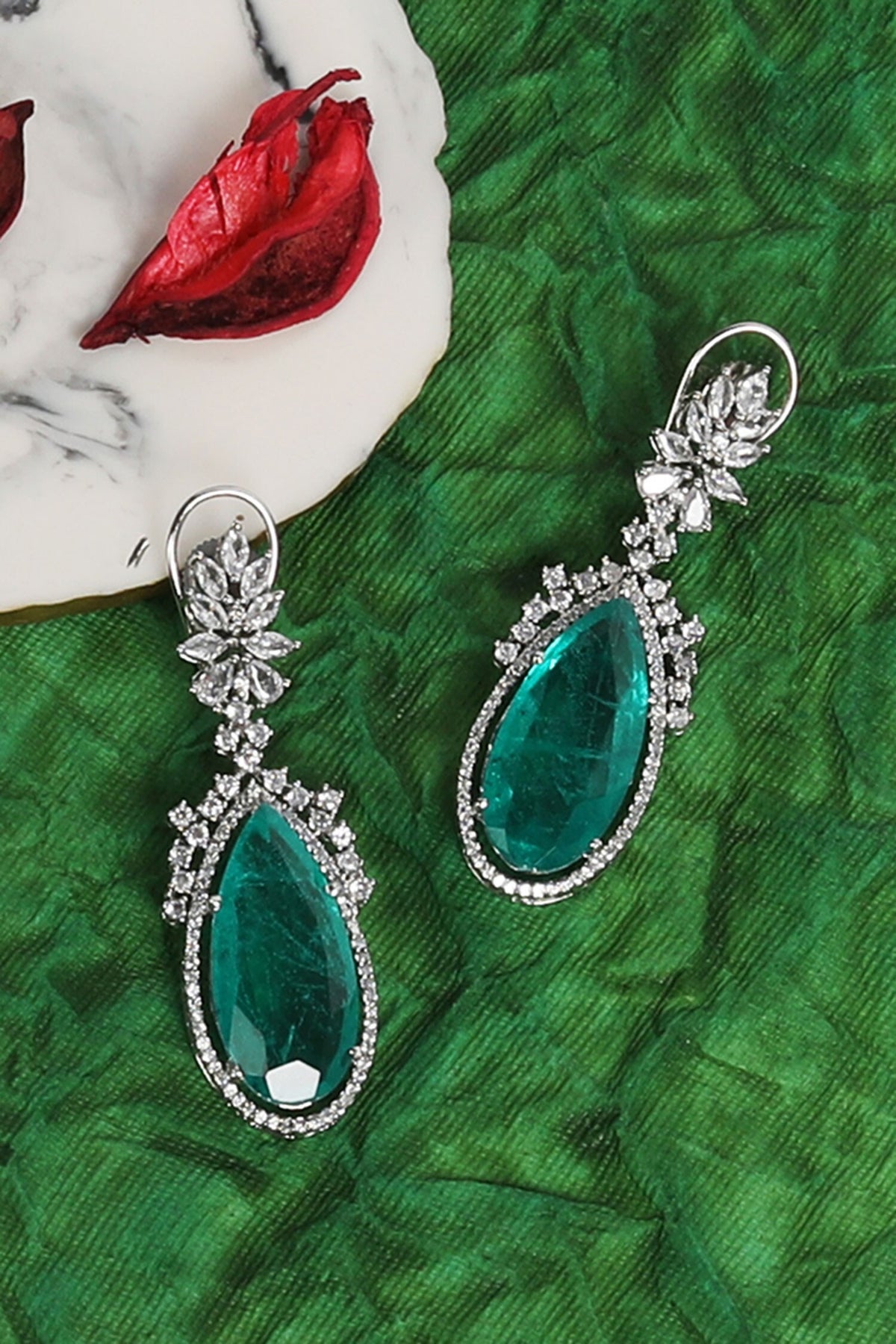 Stone Embellished Dangler Earrings 