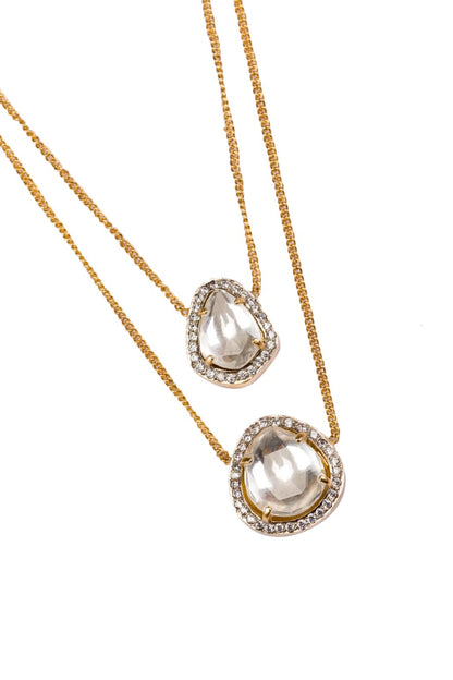 Stone Embellished Layered Necklace 