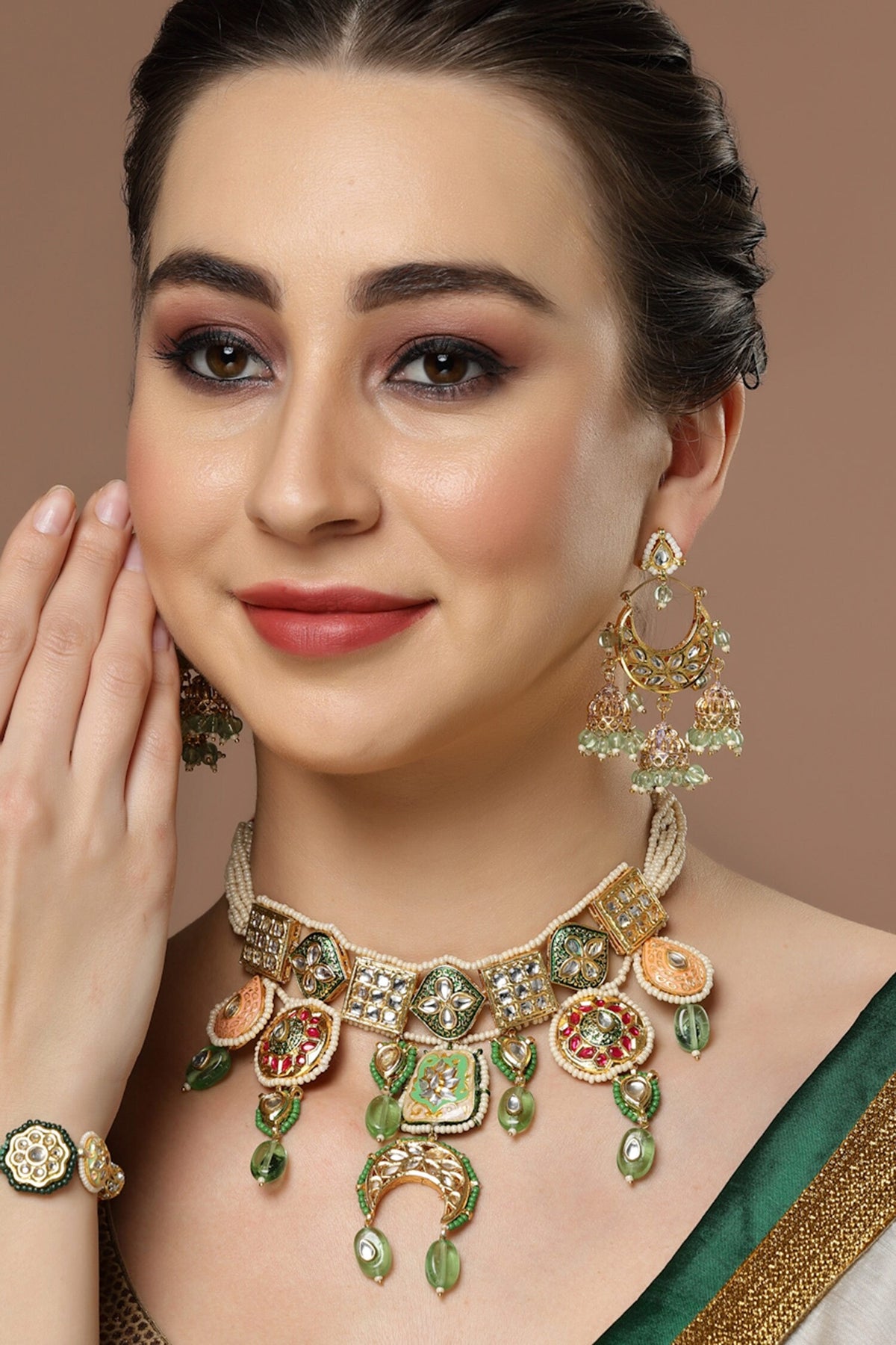 Meenakari Work Choker Set 