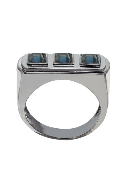 Stone Encrusted Geometric Ring 