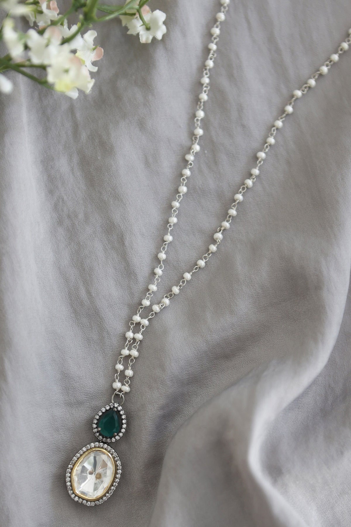 Victorian Polki Pendant Necklace 