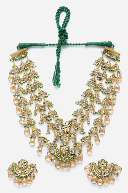 Kundan Embellished Layered Necklace Set 
