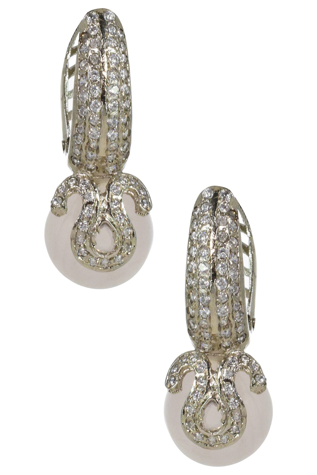 Quartz Drop Bali Earrings 