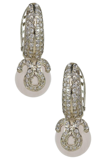 Quartz Drop Bali Earrings 