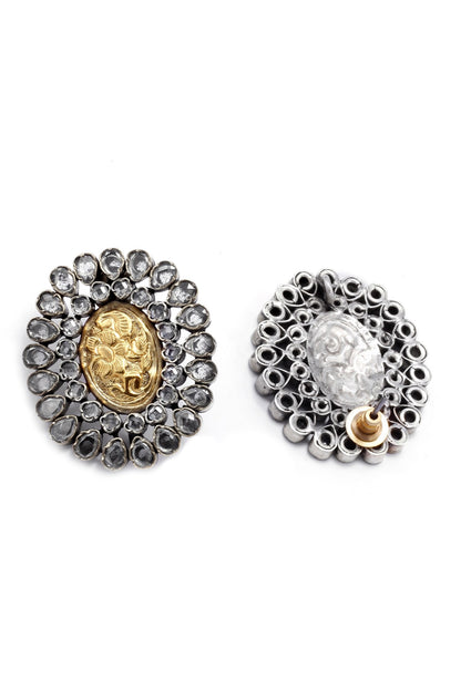 Louise Oval Shaped Stud Earrings 
