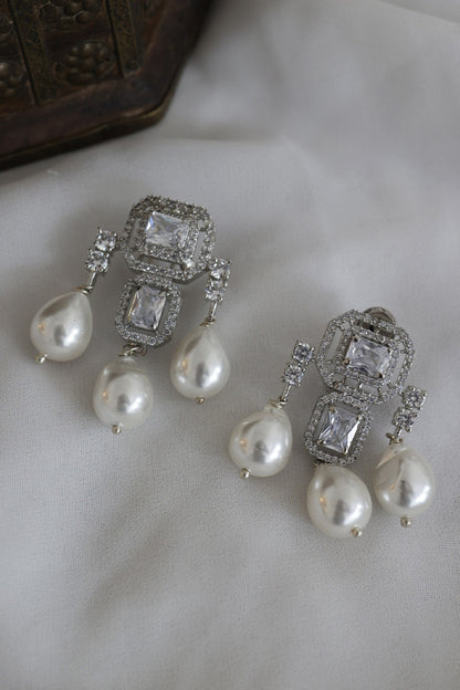 Square-Cut Embellished Dangler Earrings 