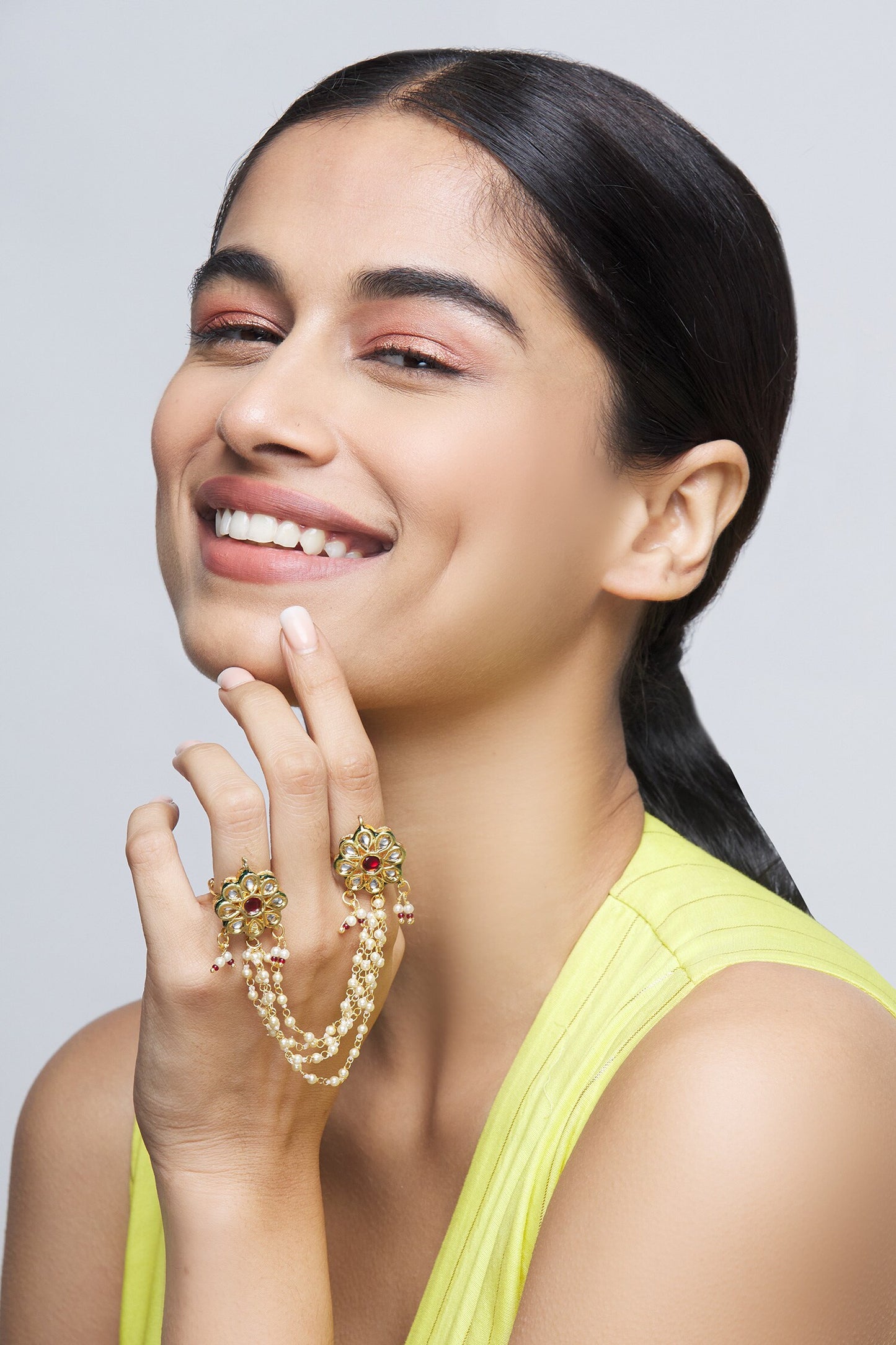 Kundan Floral Ring 