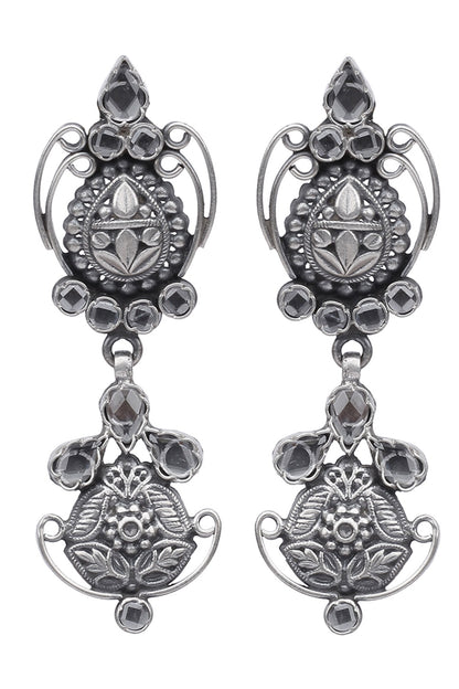 Rajiha Flower Carved Drop Earrings 