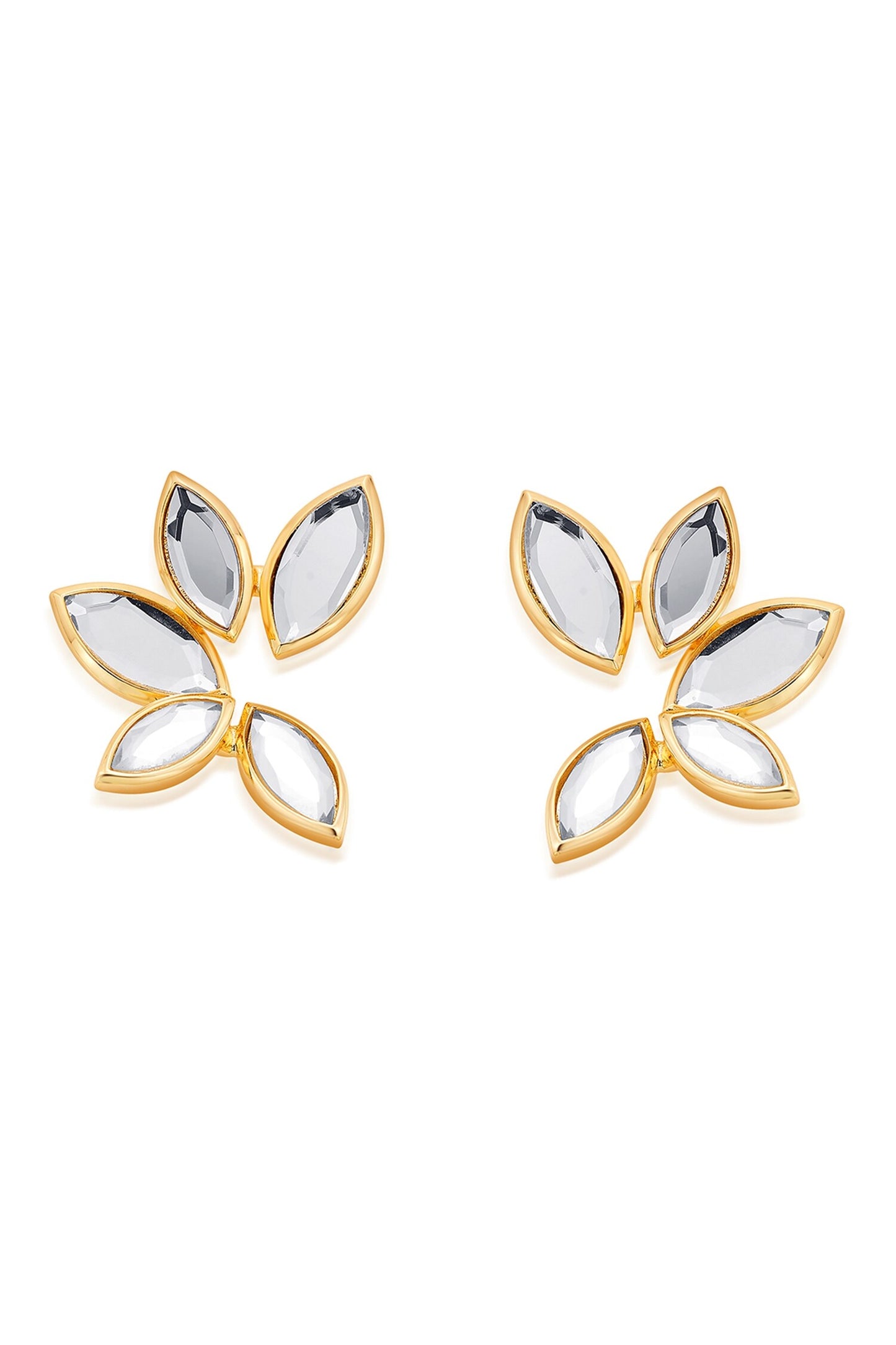 Marquise Mirror Stud Earrings 