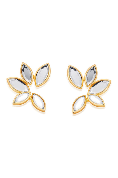 Marquise Mirror Stud Earrings 