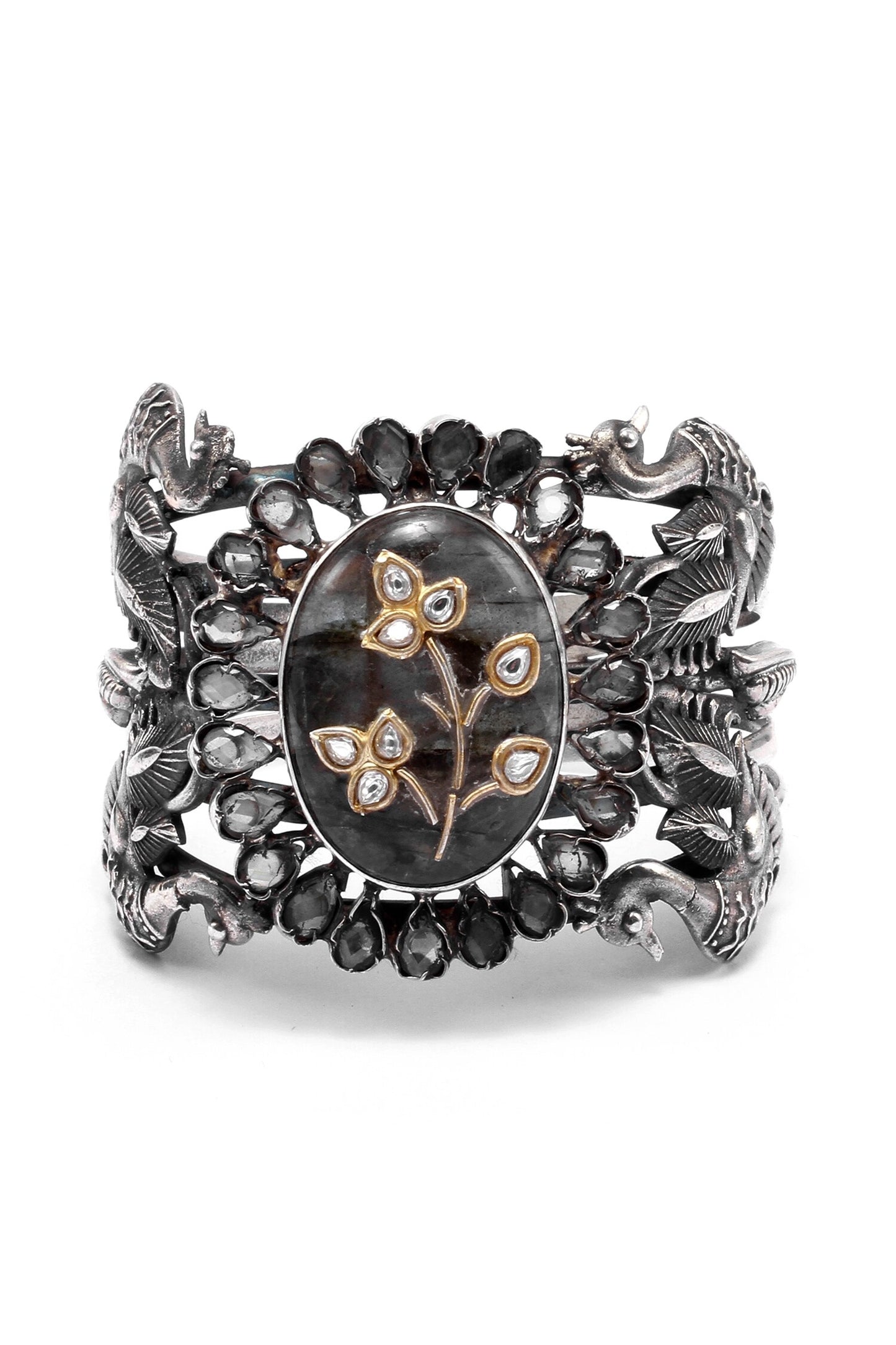 Shabina Stone Embellished Cuff Bracelet 