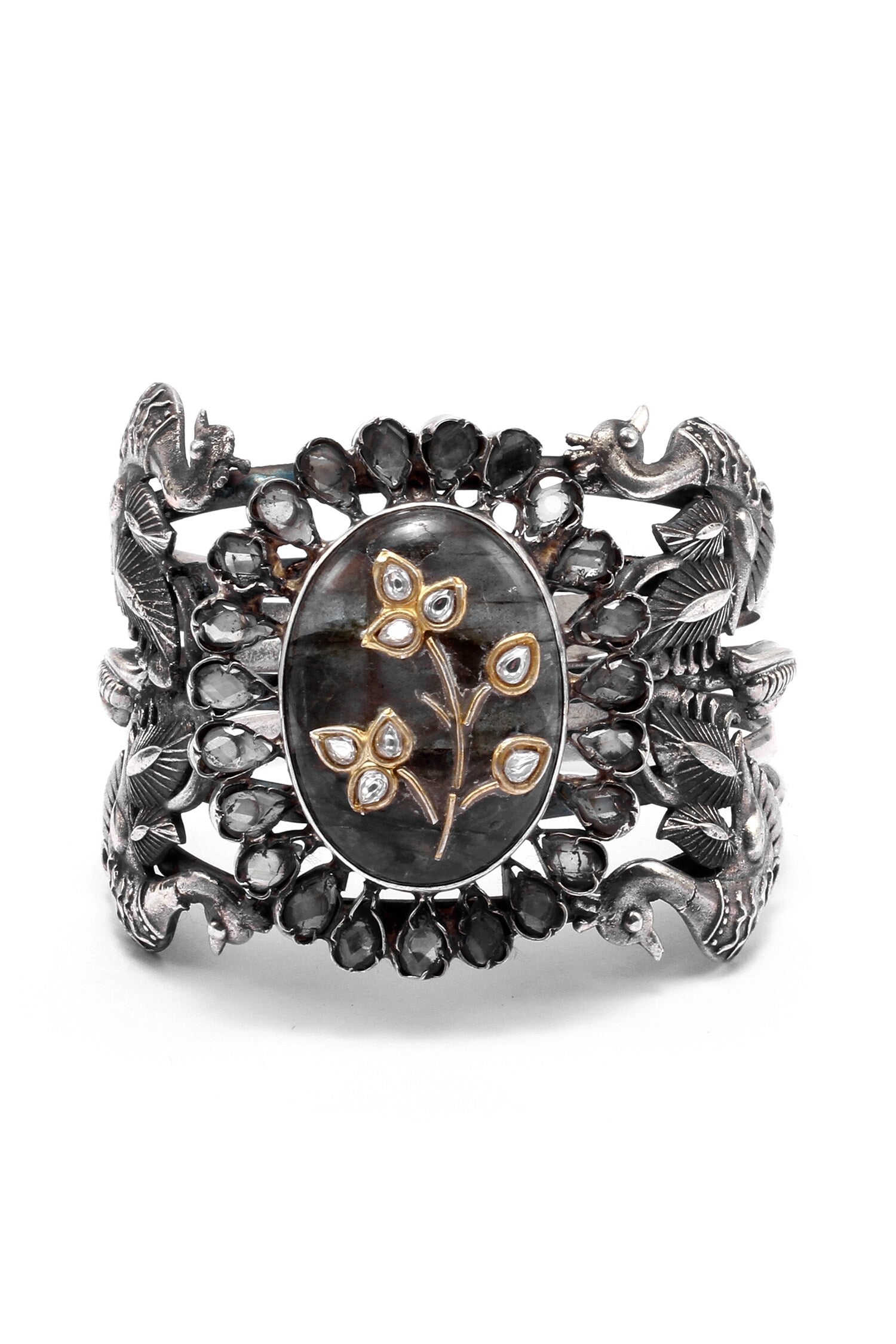 Shabina Stone Embellished Cuff Bracelet 