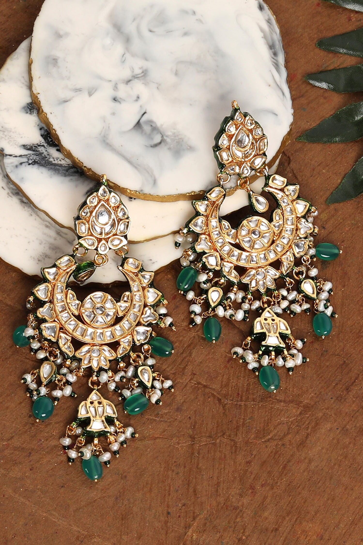 Kundan Embellished Chandbalis 