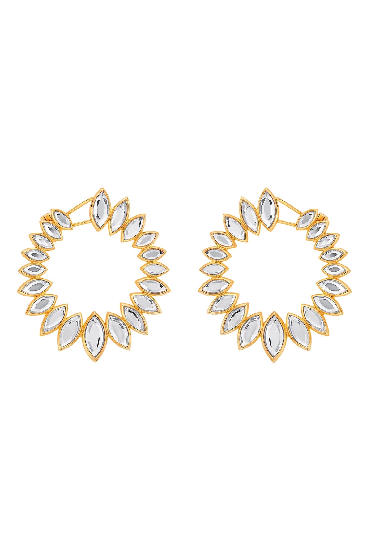 Marquise Mirror Embellished Earrings 