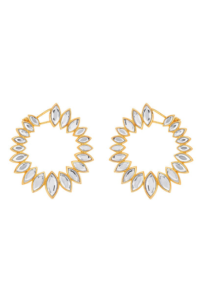 Marquise Mirror Embellished Earrings 