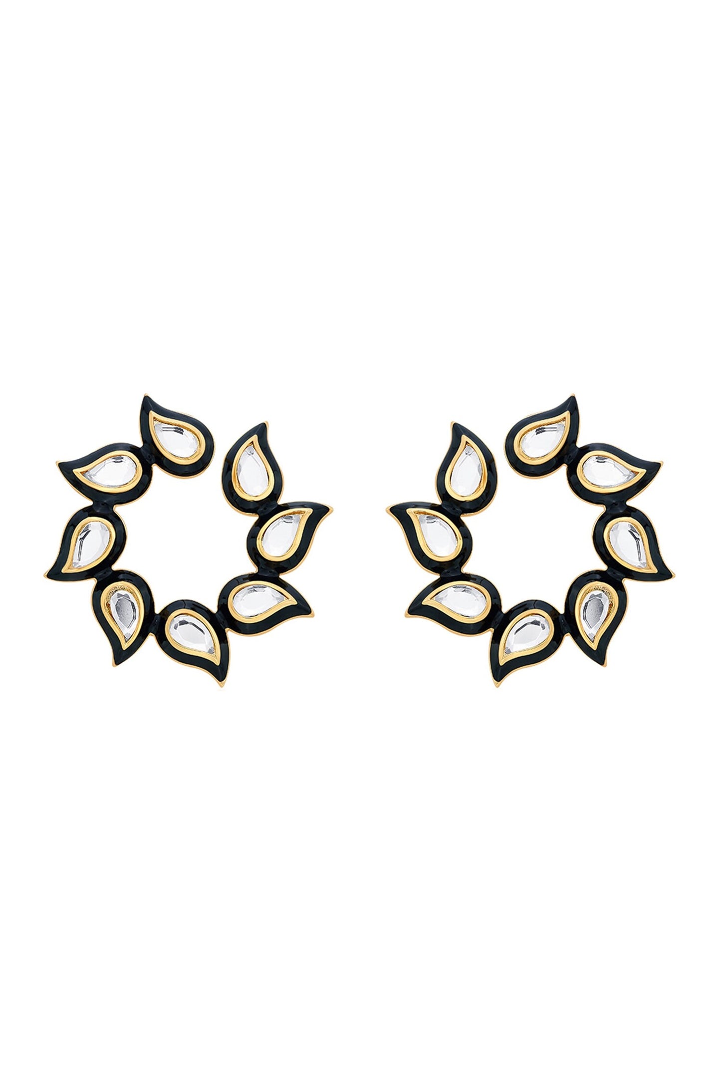 Amina Enamel Mirror Earrings 