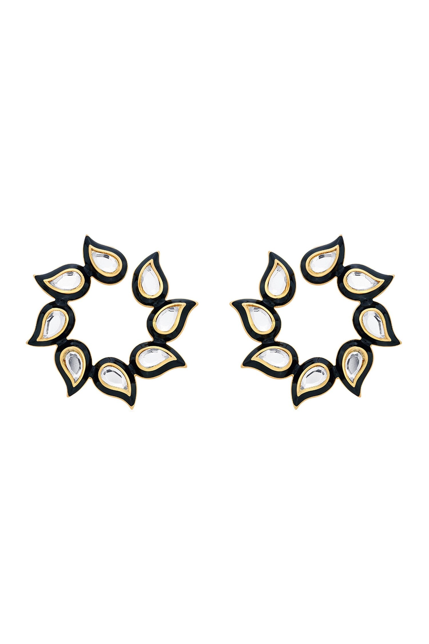 Amina Enamel Mirror Earrings 