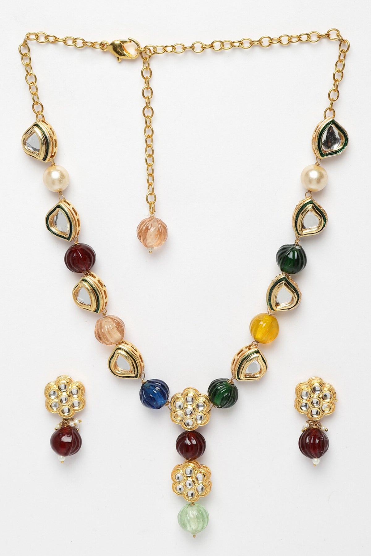 Kundan Embellished Necklace Set 