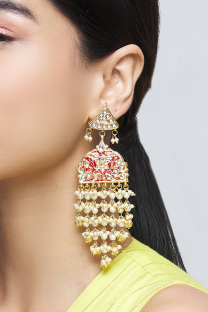 Kundan Pearl Danglers 